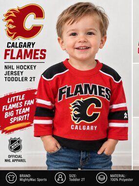 Calgary Flames NHL MightyMac Toddler 2T Hockey Jersey Red